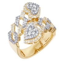 Srčani kubanski dijamant 0,85ct prsten 10k žuto-bijelo zlato