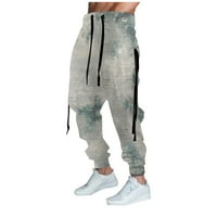 Strungten muške otisnute casual sportske hlače Muške modne čipke Fleece Sportske hlače Cargo Hlače za muškarce
