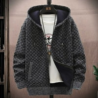 SNGXGN MENS kabel pleteni kardigan džemper otvoren fronk v Džemper od vrata Muški kardigan džemperi, GY1, veličina XL