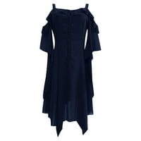 Guvpev Gothic Renesansa Steampunk Camisole Off-ramena rukava s rukavima Nepravilna haljina