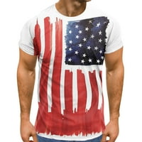 Muške majice Dan nezavisnosti Summer Zastava Digitalni 3D štampanje sa okruglim vratnim kratkim rukavima za muškarce