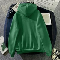 iopqo majice s dugim rukavima za žene ženski print dugih rukava dugih rukava povremena bluza pulover zeleni xxl
