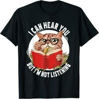 Smiješna mačka mogu te čuti, ali slušam majicu