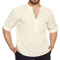 Muška majica Dugme dolje dolje Dugih rukava Tunička košulja Ležerne prilike za bluze Lajch Blue XL