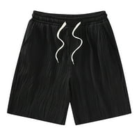 Hanas ljetne muške kratke hlače, pune boje casual klasične fit nacrtane kratke hlače elastične struke