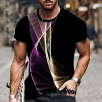 Njoeus kratki rukav muškarci muške košulje kratki rukav muškarci casual okrugli vrat 3D digitalni ispis pulover fitness sportske kratke hlače rukave majice kratki rukav