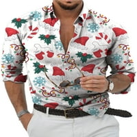 Abtel muns vrhovi s dugim rukavima božićne majice Slim Fit Tunic Majica Men Casual Holiday Xmas Bluze