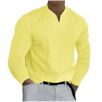 Košulje za razminiranje za muškarce V-izrez dugih rukava s dugim rukavima, čvrsti pulover majice na