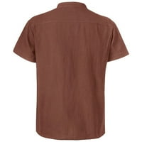 Muškarci velike i visoke košulje Muške dugih rukava Tunika Vintage majice čipka up majica bluza vrhovi Tunic