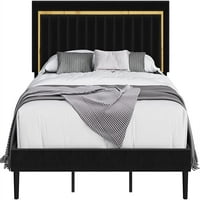 Krenite krevet s podesivim uzglavljenim uzglavljenim tapetnim tapetanim platformom s platformom sa zlatnim oblogom teških madraca s čeličnim okvirom Slambe za jednostavno sklapanje