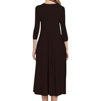 WAVSUF haljine za žene plus veličine Ljeto i pad Maxi klirence struika čvrsto rukava rukavica ručica veličine l