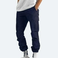Patlollav Muški čvrsti višestruki džepovi na otvorenom ravno tipom fitness hlače za teretna hlače