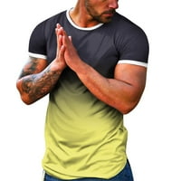 Wendunid majice za muškarce Muške proljeće Ljeto Casual Sports Colorblock Gradijent okrugli izrez Pulover