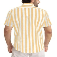 Colisha muškarci majica kratki rukav ljetni košulje rever na vratu Torbe Regular Fit gumb Down Bluze Yellow S