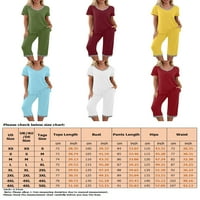 Sanviglor Ladies Outfits Short rukav za spavanje u boji pune boje Pajamas setovi casual salon set PočetnaNa