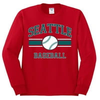 Divlji Bobby Grad Seattle Baseball Fantasy Fan Sports Muška majica dugih rukava, Crvena, X-velika