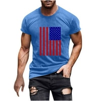 Fatuov 4 srpnja T majice za muškarce kratki rukav za neovisnost za neovisnost u kratkim rukavima, američka zastava ljetni casual vrhovi za muškarce