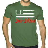 Muški Jiu Jitsu američka zastava TV zelena majica srednje zelena