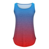 Ženski ljetni treninzi vrhovi okrugli vrat Boja bloka bez rukava trendy bluze casual labavi fit majice