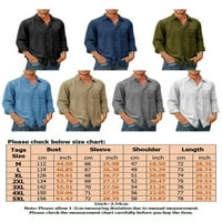 Bomotoo Muškarci Basic Tunic Majica sa džepom Lagane vrhove Party Regular Fit Rever izrez Bluza svijetlo siva 4xl