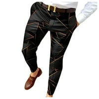 Muške pantalone za muškarce Elastični struk cvjetni print Confy Lounge casual mekog džepova opuštene modne ugodne dnevne pantalone crna xxl