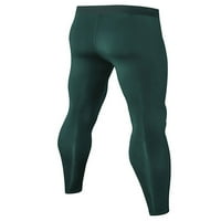 Capreze muške kompresijske hlače elastične strugove tajice obične tajice atletski sportski pantski suhi temeljni sloj tamnozeleni zeleni m