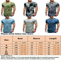 Glonme Muškarci Ljetni vrhovi kratki rukav T majica Crew Crt Majica Rad Regularni Fit Pulover Casual Tie Dye Basic Tee Sivi XL