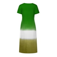 Haljine za žene Sawvnm Women Plus Veličina dnevna boja-obojena boja blok labavi V izrez kratki rukav haljina na klirensu