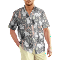Uskršnja crtana havajska majica za muškarce dječake 3D crtani film Dječji majica za mušku bluzu na plaži,
