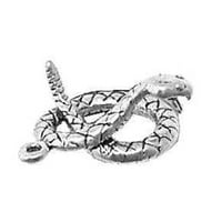 Sterling Silver 20 BO lanac 3D upečatljivo zmiju zmiju za napad na privjesak ogrlicu