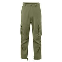 Elneeya Muški kombinezoni Multi džepne casual pantalone Pješačke hlače Pamučne pantalone zelene xxxl