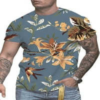 WRCNOTE MENS Cvjetni print Životinjski tiskani ljetni vrhovi modni dnevni list majica s kratkim rukavima