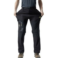 Bacocke muške hlače MENS PLUS size STRETANJE Planinarske brze suhe hlače Multi džep odvojive distribuirane pantalone crne boje