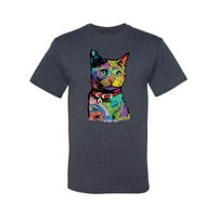 Slatka kraljica mačka Neon Duinbow Životinjski ljubavnik Muška grafička majica, Vintage Heather Navty, 4xL