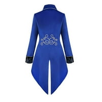 Pergaug Hoodies za muškarce Steampunk jakna Vintage TailGothic Frock zimski kaputi za muškarce Blue XL