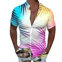 Pamučne majice Muška grafička majica Muška modna gumba Muškarci Ležerne prilike kratkih rukava Summer