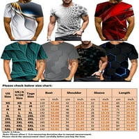 Abtel Men T majice Kratki rukav Ljetni vrhovi labavi fit majica Mens Fashion Sport Bluze Black XL