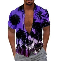 Muške majice stil kokosovog drveta 3D digitalni tisak casual labavi ugradnju kreativnih majica kratkih rukava za muškarce