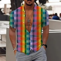 Muški casunski gumb dolje majice za muškarce Muške modne i slobodno vrijeme 3D digitalni ispis Dugme