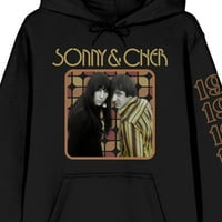 Sonny & Cher Vintage Art Dugim rukavima s kapuljačom s kapuljačom od s kapuljačom, N-XL