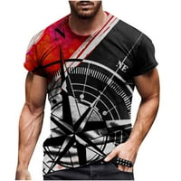 Ljetne 3D sitne majice za muškarce casual s kratkim rukavima Okrugli grafički izrez Atletic TEE majice Trendy Big i visoki obični fit udobni majica crvena l