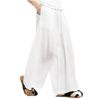 Baggy Hlače za muškarce Udobne labave-fit-fit srednjeg porasta elastičnog struka casual pantnih hlače sa čvrstim nogama sa džepovima