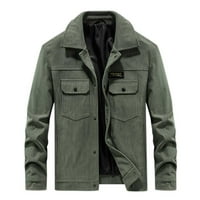Lovskoo Men Casual Solid Sund-down ovratnik paormalni jakni kaput muške casual platnene pamučne jakne jakne za muškarce