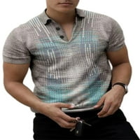 Groanlook muns ljetni vrhovi prugaste majice s kratkim rukavima polo majica muška atletska bluza klasična fit rever vrat tee stil g xxxxl