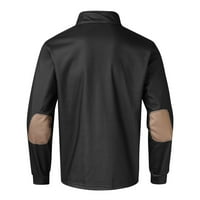 Tosmy MAN Polo majica Muški patentni pauze s dugim rukavima Solid bluza na otvorenom TOP muška majica