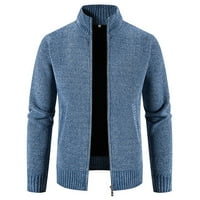 Viadha zimski jakne za muškarce modni i zimski štand džemper Contrast Fleece jakna kontrastna pruga plišana kožna jakna