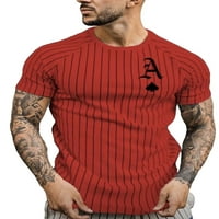 Voguele muns ljetni vrhovi prugasta majica CREW CACT T majice Radna bluza Prozračna osnovna tee crvena xxl