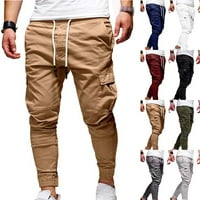 Muški teretni pantaloni Radni trošak sigurnosti teretni džepovi pune hlače Sportske pantalone vino crveno m