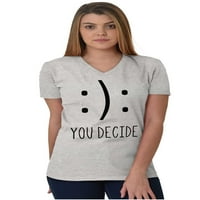 Vi odlučite sretan tužni emoticon slatki V-izrez T majice muškarci žene brisko brendovi m