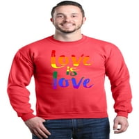 Trgovina4EVever Muška ljubav je ljubav duga gay ponos crewneck dukserica x-velika crvena